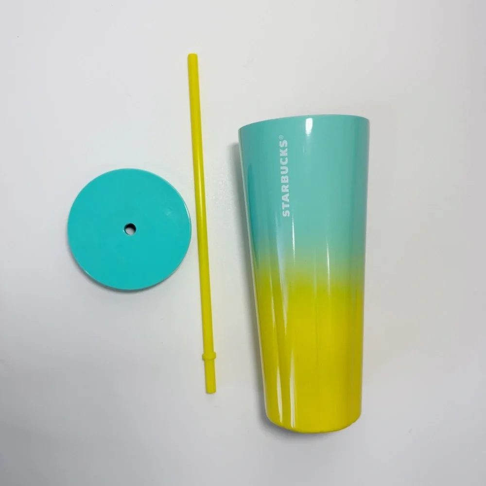 Starbucks Summer 2021 Teal To Yellow Ombré 24 oz. Stainless Steel Tumbler